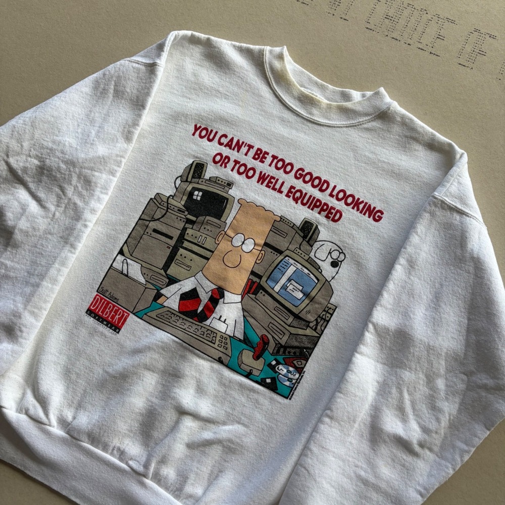 Vintage 90s Dilbert Hanes Crewneck Sweatshirt